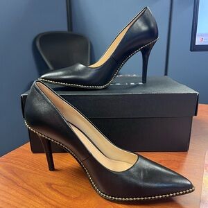 Coach Black Heels with Gold Accents